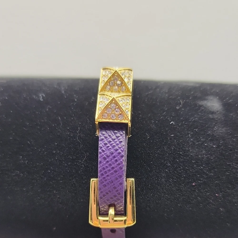 Michael Kors Purple‎ and Gold Tone Double Wrap Bracelet. Approx 15 Inches